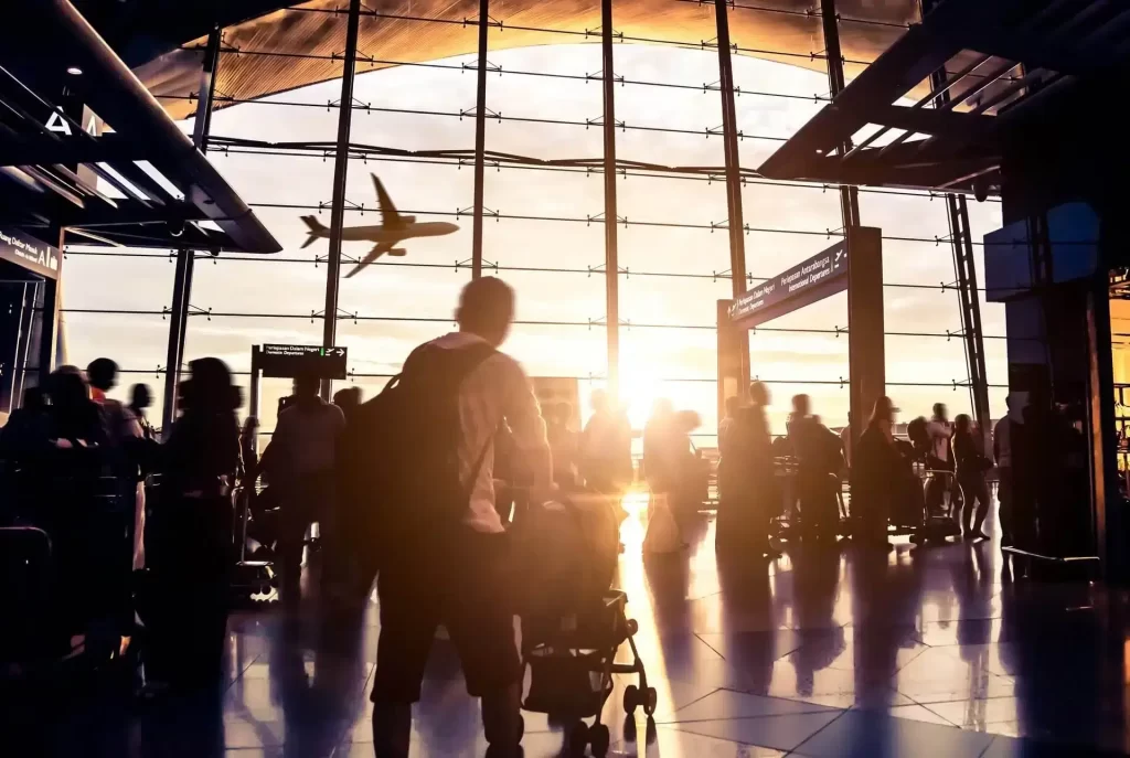 Crowd of people in airport